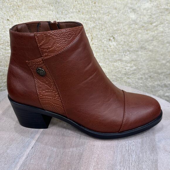 Easy Street Bean Womens Ankle Boots Size 9 WW Brown Round Toe Dressy Boots New - Picture 1 of 12
